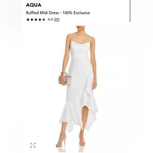 Aqua Asymmetrical Light Blue Midi Dress